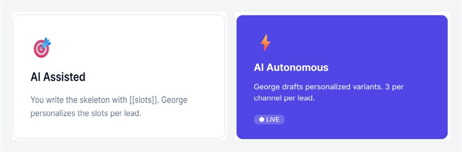 Outreach modes: AI Assisted and AI Autonomous